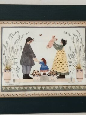 Vintage Art Watercolor Barbara Bourgeau-Richards 1988 Farmhouse Sketch